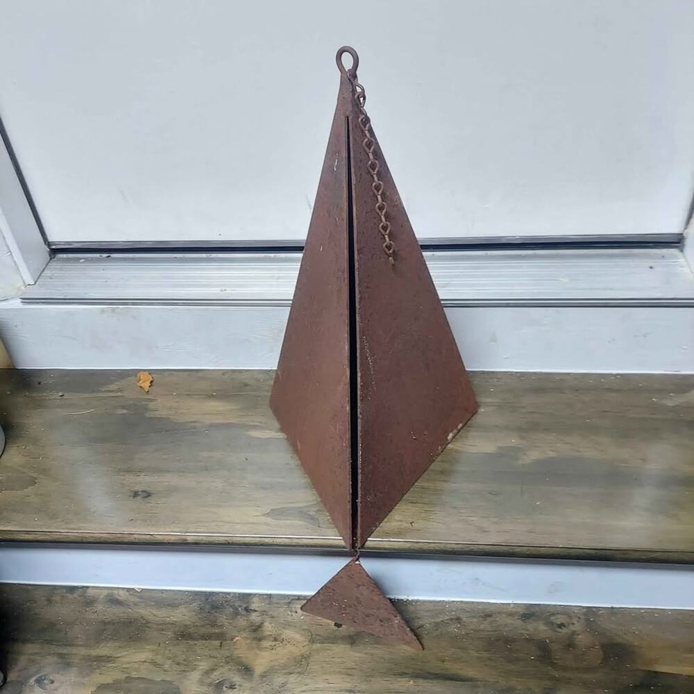 Large Vintage Joe Coniff Style Wind Bell 19" X 10 1/2" Brutalist Triangle Design